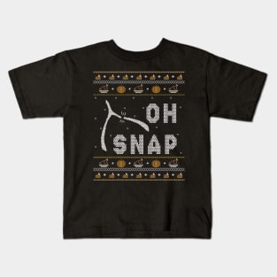 Cool Oh Snap Funny Turkey With Wishbone Thanksgiving Kids T-Shirt